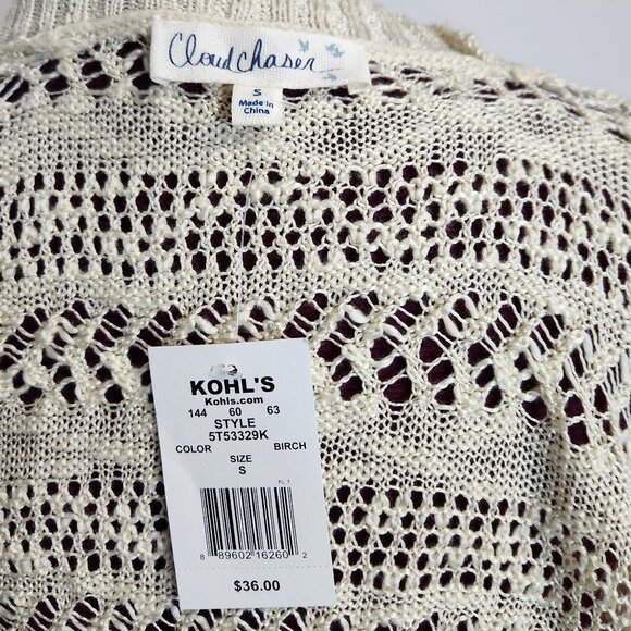Cloud Chaser Cream Crochet Cover Up Shrug - Size S - Picture 8 of 9